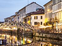 Evening and night bridges in the lights