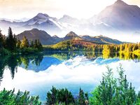 Mountains and lake